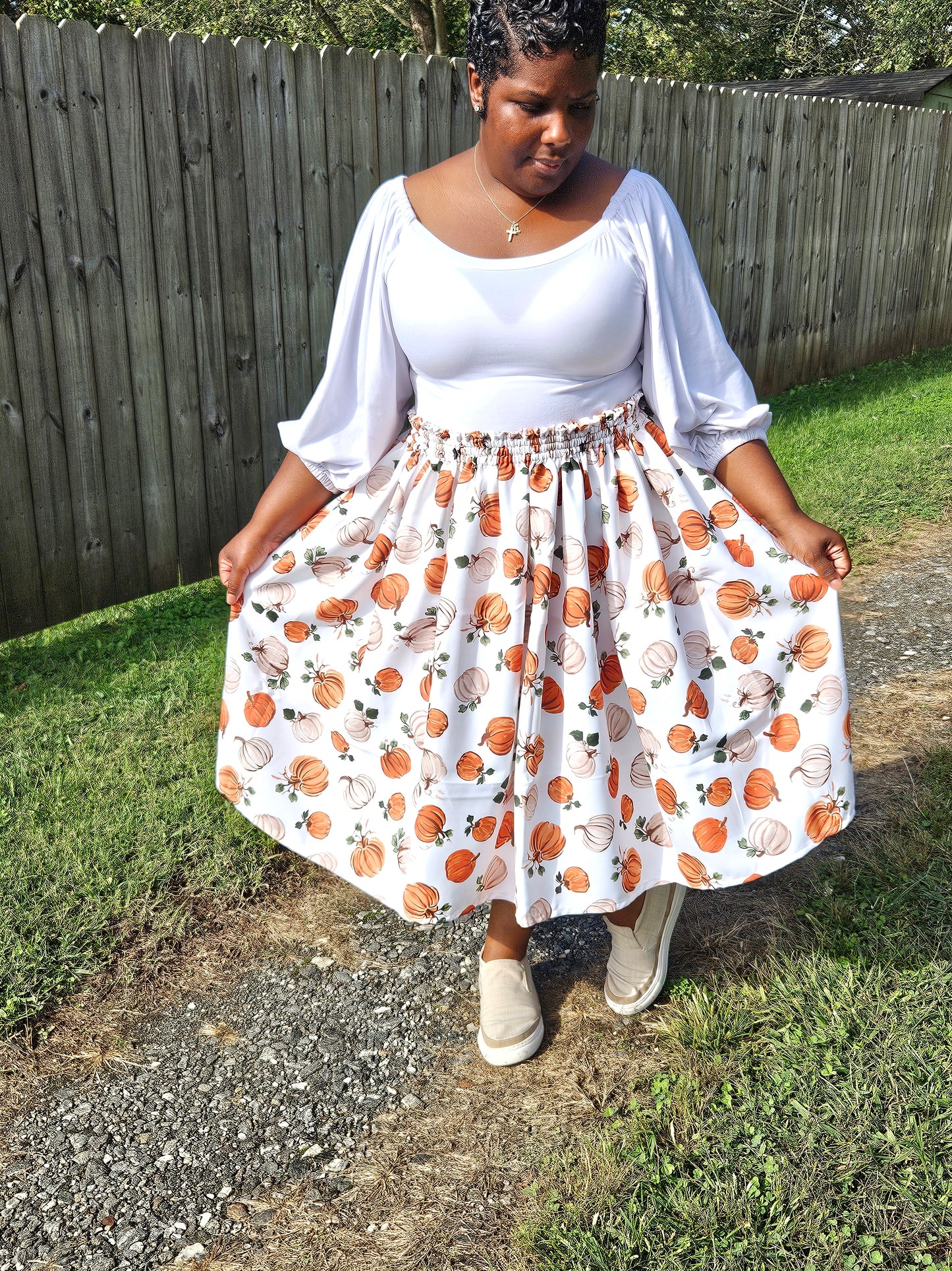 Tossed Pumpkin skirt