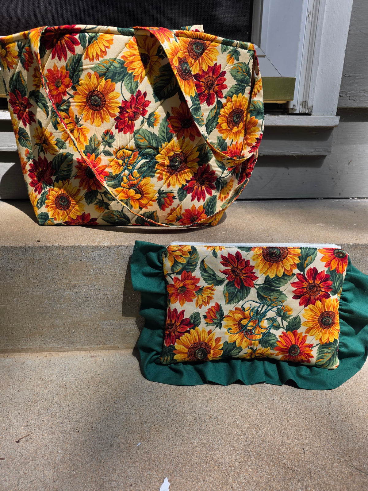 Quilted Autumn Garden Tote Bag Set
