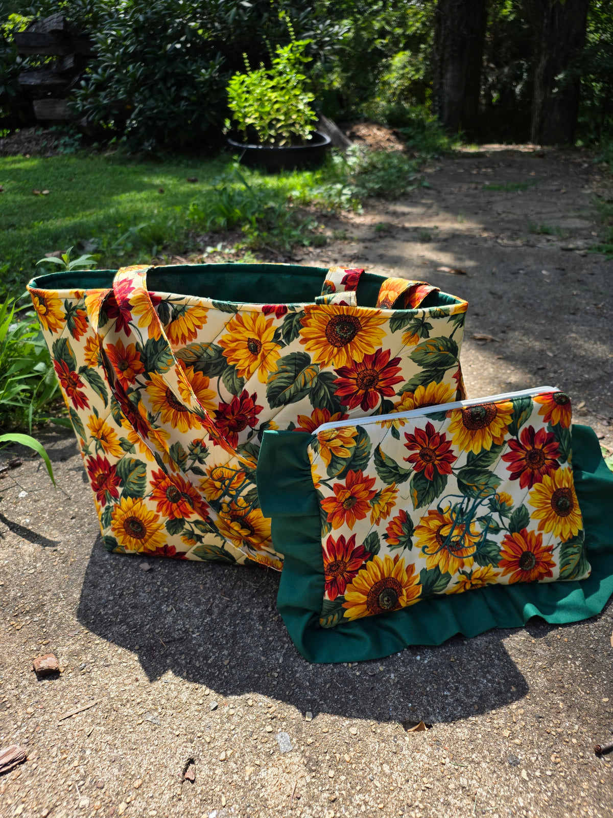 Quilted Autumn Garden Tote Bag Set